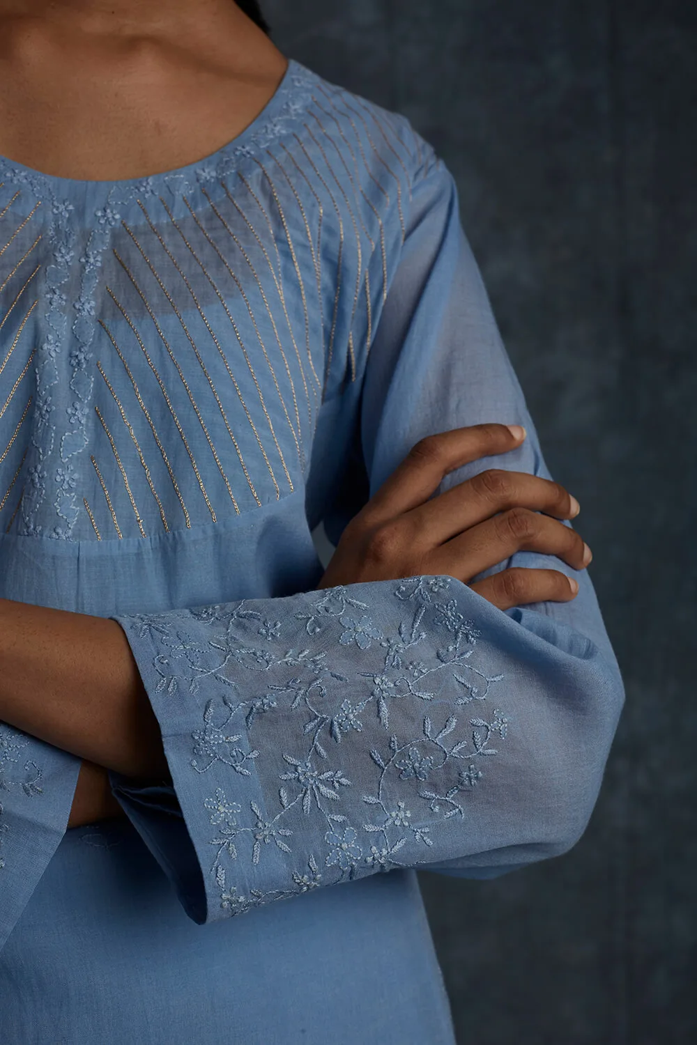 Kanhvi Pastel Blue Kurta - Image 5