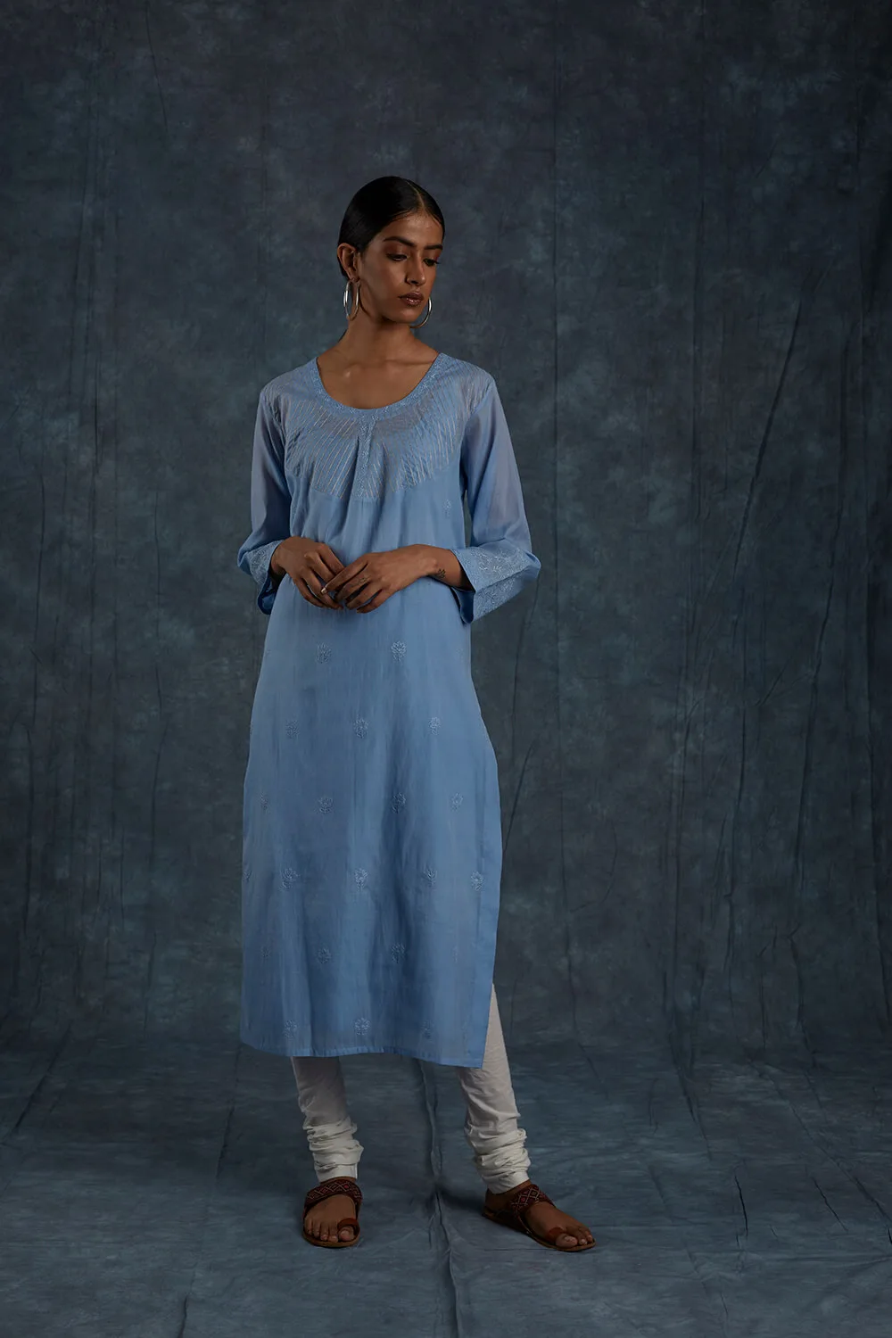 Kanhvi Pastel Blue Kurta - Image 3