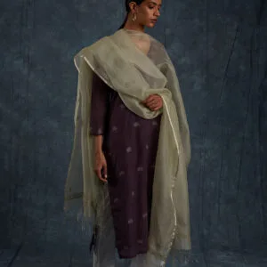 Mrinali Sage Green Dupatta - Thumbnail Image 1