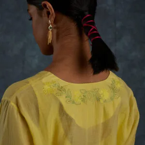 Shamli Lemon Yellow Kurta - Thumbnail Image 5