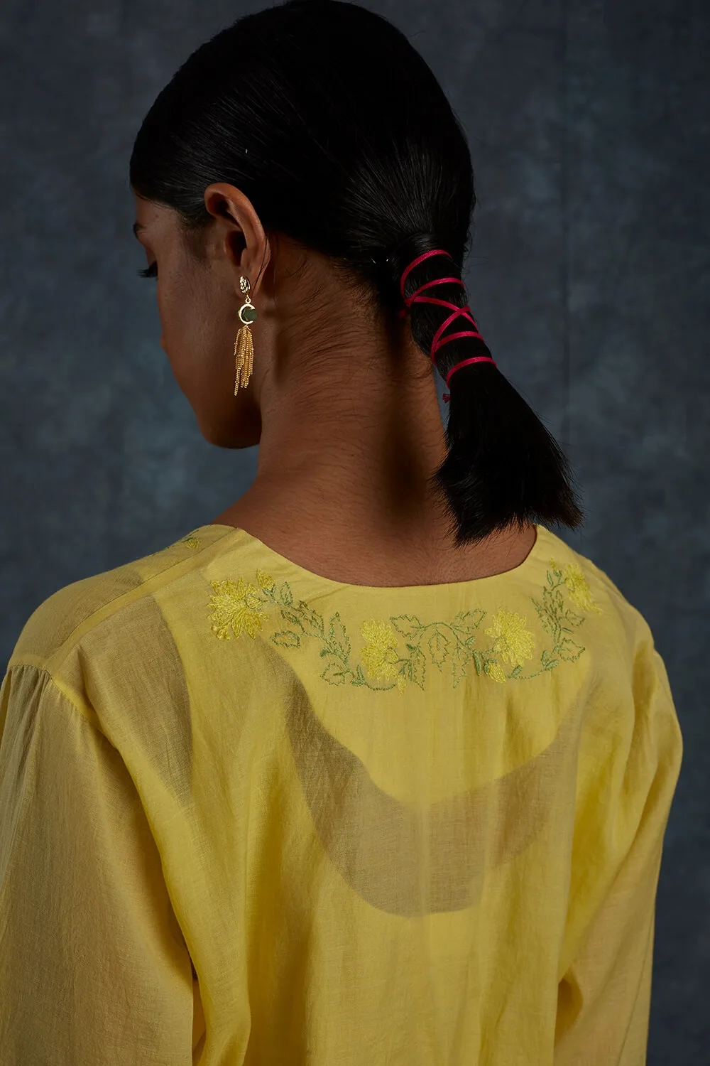 Shamli Lemon Yellow Kurta - Image 5