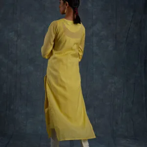 Shamli Lemon Yellow Kurta - Thumbnail Image 4