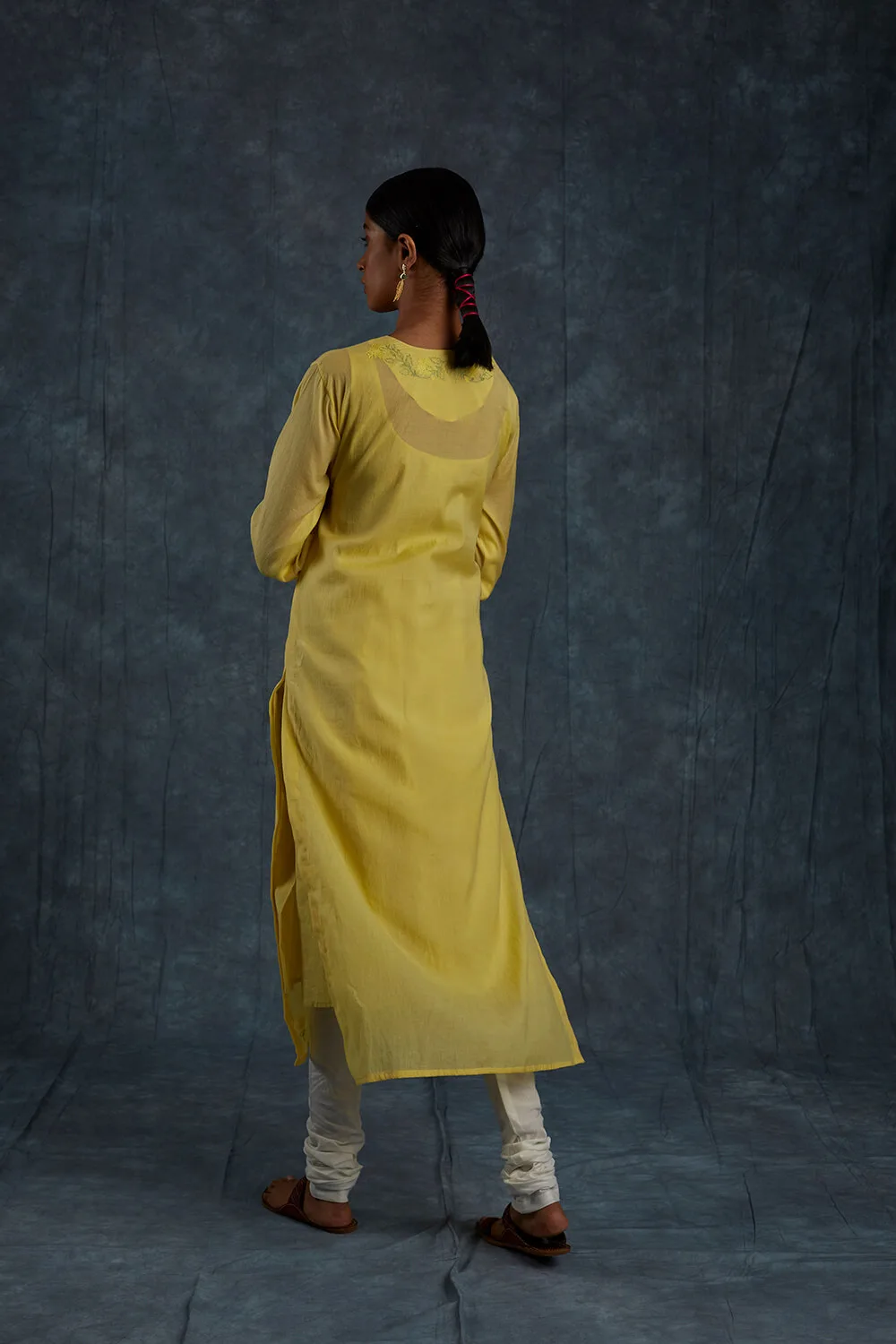 Shamli Lemon Yellow Kurta - Image 4