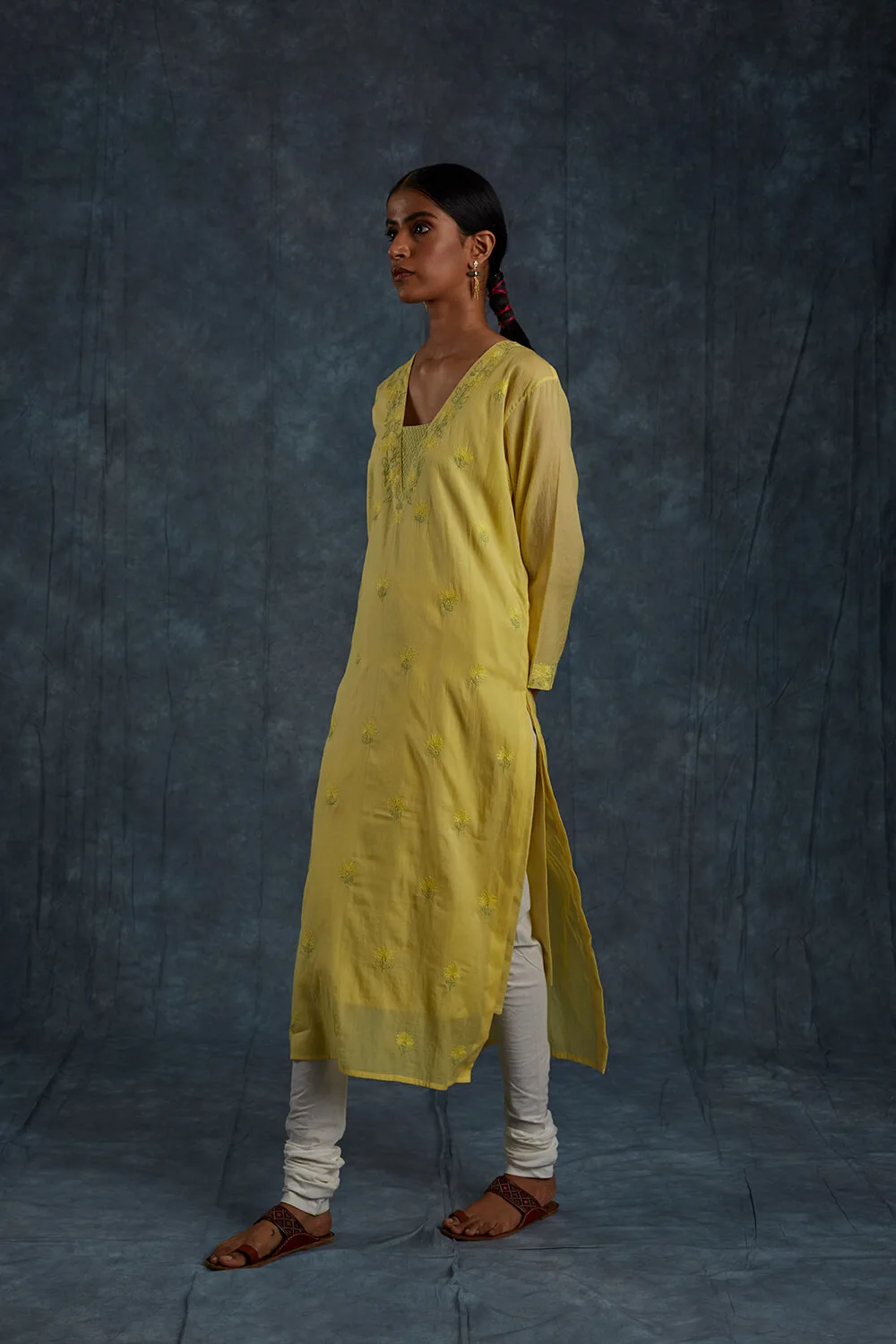Shamli Lemon Yellow Kurta - Image 3