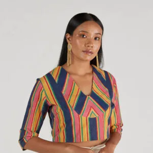 Anamika Malkha Block Printed Blouse - Thumbnail Image 4