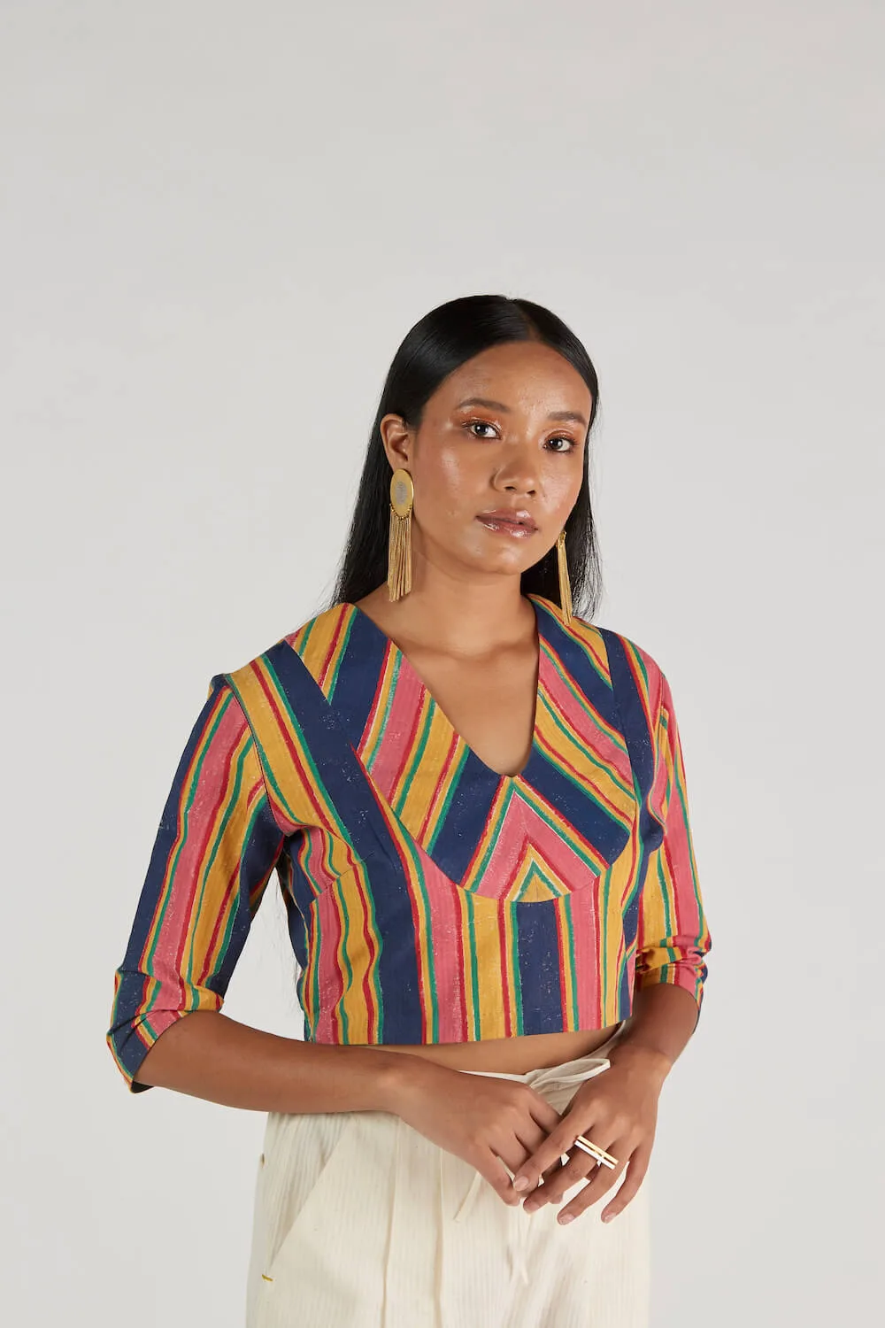 Anamika Malkha Block Printed Blouse - Image 4